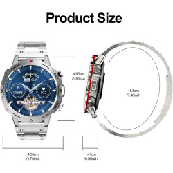 Montre Connectée Homme, avec 2 Bracelets, Smartwatch, 100+ Modes Sportifs, Cardiaque 24/7, Surveillance du Sommeil, Téléphone et