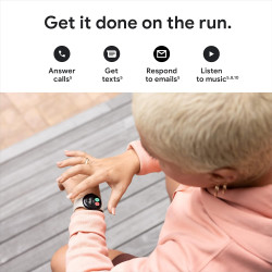 Google Pixel - Montre intelligente Android Fitbit - Suivi d'activité et fréquence cardiaque - Boîtier en acier inoxydable noir -