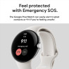 Google Pixel - Montre intelligente Android Fitbit - Suivi d'activité et fréquence cardiaque - Boîtier en acier inoxydable noir -