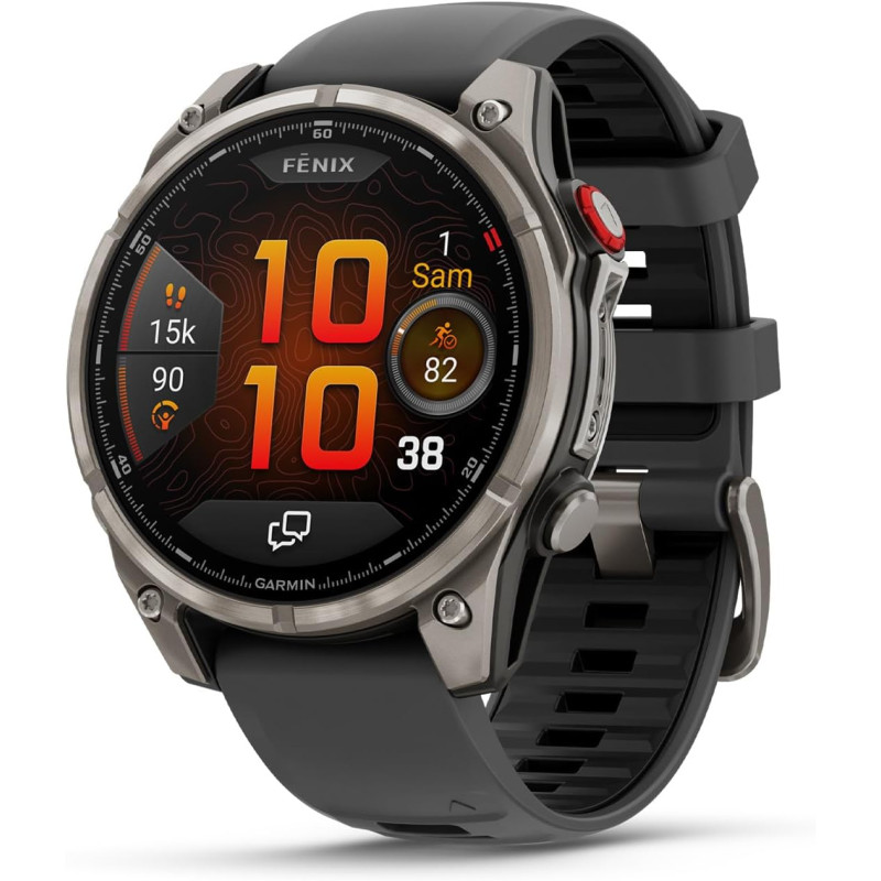 Garmin fēnix® 8 Pro, 47mm AMOLED - Montre connectée GPS Multisports avec Technologie inReach intégrée - Sapphire, Titane, Titani