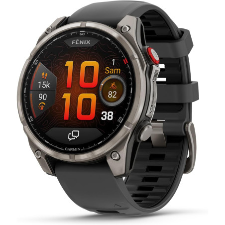 Garmin fēnix® 8 Pro, 47mm AMOLED - Montre connectée GPS Multisports avec Technologie inReach intégrée - Sapphire, Titane, Titani