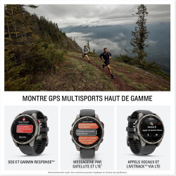 Garmin fēnix® 8 Pro, 47mm AMOLED - Montre connectée GPS Multisports avec Technologie inReach intégrée - Sapphire, Titane, Titani