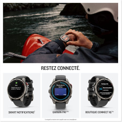 Garmin fēnix® 8 Pro, 47mm AMOLED - Montre connectée GPS Multisports avec Technologie inReach intégrée - Sapphire, Titane, Titani