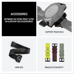Garmin fēnix® 8 Pro, 47mm AMOLED - Montre connectée GPS Multisports avec Technologie inReach intégrée - Sapphire, Titane, Titani