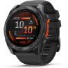 Garmin fēnix® 8 – montre gps multisports amoled - gris avec bracelet en silicone noir – 51 mm