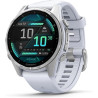 Garmin fēnix® 8 – montre gps multisports amoled - argent avec bracelet en silicone blanc - 43 mm