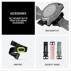 Garmin fēnix® 8 – montre gps multisports amoled - argent avec bracelet en silicone blanc - 43 mm