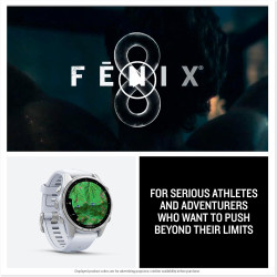 Garmin fēnix® 8 – montre gps multisports amoled - argent avec bracelet en silicone blanc - 43 mm