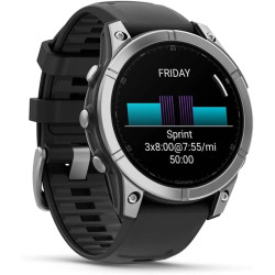 Garmin fēnix e - montre gps multisports amoled – acier argent avec bracelet noir