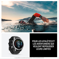 Garmin fēnix e - montre gps multisports amoled – acier argent avec bracelet noir
