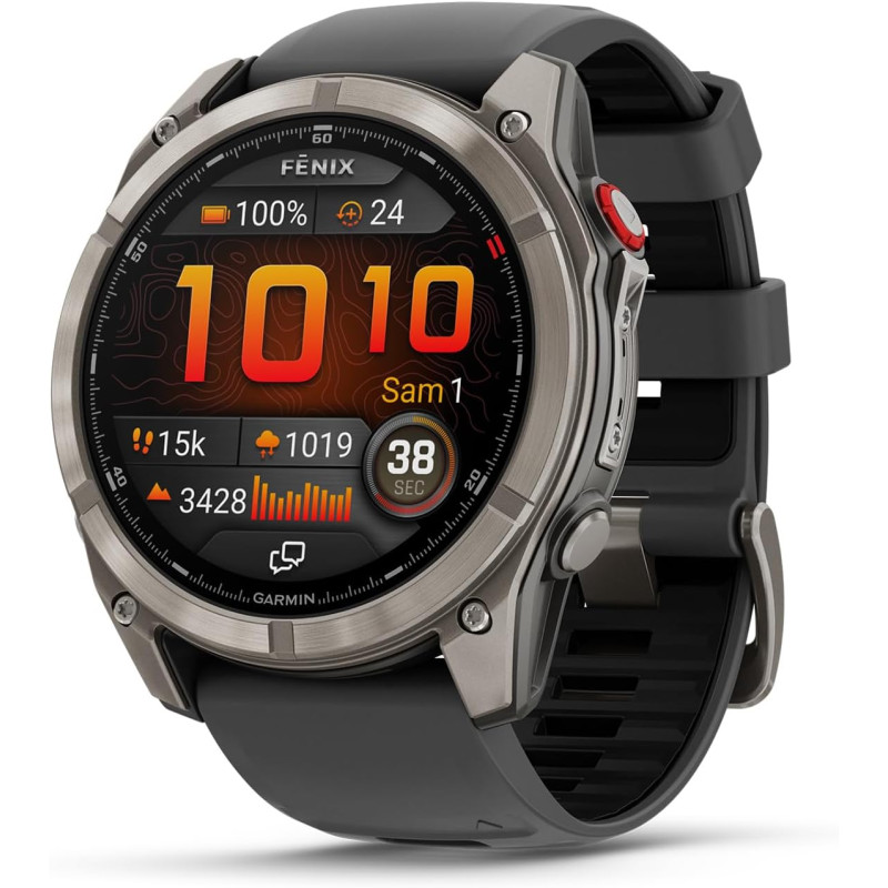 Garmin fēnix® 8 Pro, 51mm AMOLED - Montre connectée GPS Multisports avec Technologie inReach intégrée - Sapphire, Titane, Titani