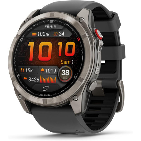 Garmin fēnix® 8 Pro, 51mm AMOLED - Montre connectée GPS Multisports avec Technologie inReach intégrée - Sapphire, Titane, Titani