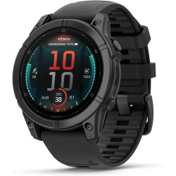 Garmin fēnix e - montre gps multisports amoled – acier gris avec bracelet noir