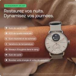 Withings scanwatch 2 - montre connectée, ecg, spo2, température, suivi du sommeil, santé respiratoire, activités, calories, étan