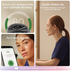 Withings ScanWatch 2 - Montre connectée, ECG, SpO2, température, Suivi du Sommeil, santé respiratoire, activités, Calories, étan
