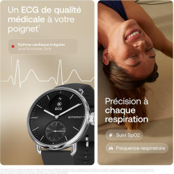 Withings ScanWatch 2 - Montre connectée, électrocardiogramme ECG, SpO2, température, Suivi du Sommeil, santé respiratoire, activ