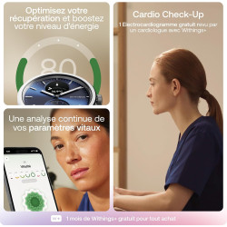 Withings ScanWatch 2 - Montre connectée, électrocardiogramme ECG, SpO2, température, Suivi du Sommeil, santé respiratoire, activ