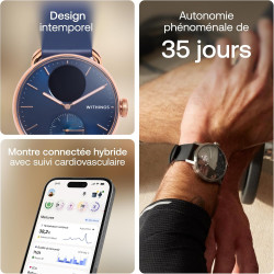 Withings ScanWatch 2 Montre intelligente hybride pour homme et femme – ECG, SPO2, surveillance de la température, sommeil, santé