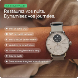 Withings ScanWatch 2 - Montre connectée, ECG, SpO2, température, Suivi du Sommeil, santé respiratoire, activités, Calories, étan