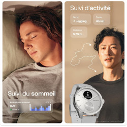 Withings ScanWatch 2 - Montre connectée, ECG, SpO2, température, Suivi du Sommeil, santé respiratoire, activités, Calories, étan