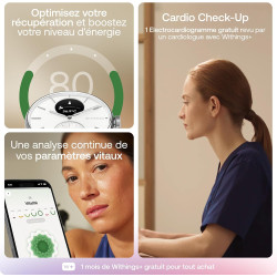 Withings ScanWatch 2 - Montre connectée, ECG, SpO2, température, Suivi du Sommeil, santé respiratoire, activités, Calories, étan