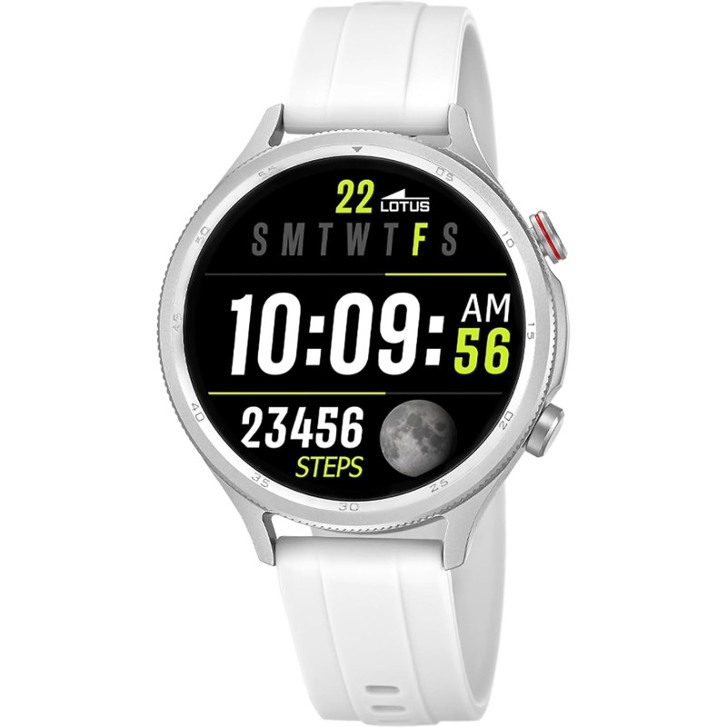LOTUS Smartwatch Homme Femme - Montre Connectée Unisexe Bracelet Silicone - Étanche IP65 - Commande Vocale IA, Musique, Podomètr