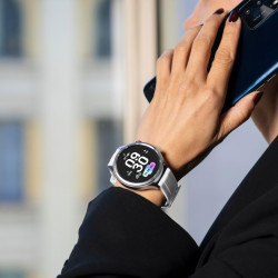 LOTUS Smartwatch Homme Femme - Montre Connectée Unisexe Bracelet Silicone - Étanche IP65 - Commande Vocale IA, Musique, Podomètr