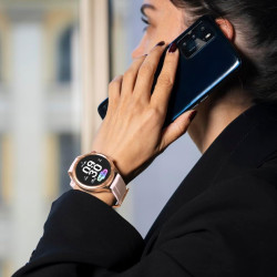 LOTUS Smartwatch Homme Femme - Montre Connectée Unisexe Bracelet Silicone - Étanche IP65 - Commande Vocale IA, Musique, Podomètr