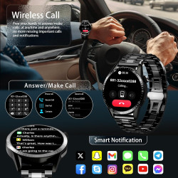 Montre Connectée Homme, avec 3 Bracelets, avec Fonctions D'appel et de Messages, Adaptée aux Affaires, 100+ Modes Sportifs, Mont