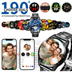 Montre Connectée Homme, avec 3 Bracelets, avec Fonctions D'appel et de Messages, Adaptée aux Affaires, 100+ Modes Sportifs, Mont