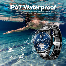 Montre Connectée Homme, avec 3 Bracelets, avec Fonctions D'appel et de Messages, Adaptée aux Affaires, 100+ Modes Sportifs, Mont