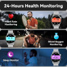 Montre Connectée Hommes, avec 2 Silicone Bracelets, Dotée de Fonctions D'appel, D'assistant Vocal et de Messages, 100+ Modes Spo