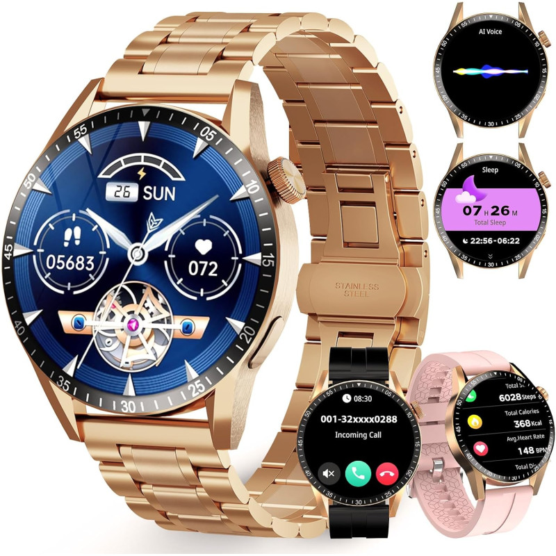 Montre Intelligente Business et Sport pour Hommes/Femmes - Communication à Fonction complète, 123 Modes de Sport, Surveillance d