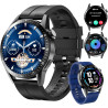 Montre Connectée Hommes, avec 2 Silicone Bracelets, Dotée de Fonctions D'appel, D'assistant Vocal et de Messages, 100+ Modes Spo