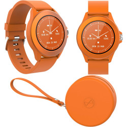 Forever colorum montre intelligente 1,22" ip68 étanche pour homme et femme unisexe montre colorée pour adolescent montre orange 
