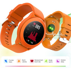 Forever colorum montre intelligente 1,22" ip68 étanche pour homme et femme unisexe montre colorée pour adolescent montre orange 