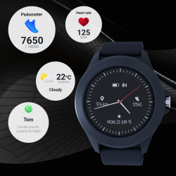 Forever montre connectée et intelligente avec frequence cardiaque - bleutooth 5.0 - ip68 colorum - noir