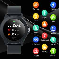 Forever montre connectée et intelligente avec frequence cardiaque - bleutooth 5.0 - ip68 colorum - noir