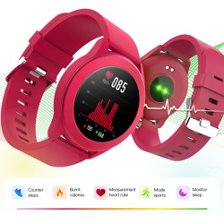 Forever Colorum CW-300 Montre connectée étanche IP68 avec podomètre, Moniteur de Sommeil, Compteur de Calories, Longue durée de 