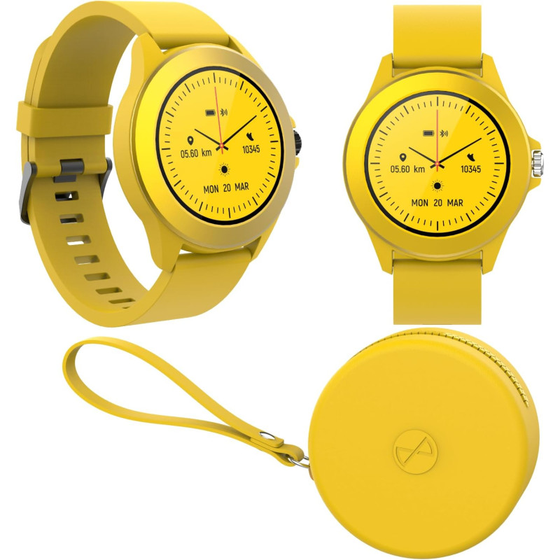 FOREVER Montre Connectée Ronde Colorum CW-300 - Montre Sport Homme Femme avec Podometre - Smartwatch Etanche IP68 - Montre Conne