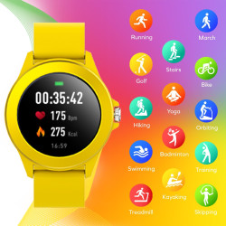 FOREVER Montre Connectée Ronde Colorum CW-300 - Montre Sport Homme Femme avec Podometre - Smartwatch Etanche IP68 - Montre Conne
