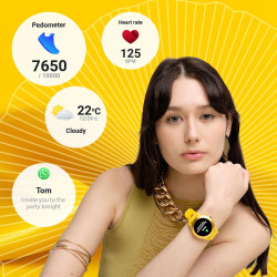 FOREVER Montre Connectée Ronde Colorum CW-300 - Montre Sport Homme Femme avec Podometre - Smartwatch Etanche IP68 - Montre Conne