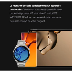 Huawei watch gt 3 pro 46mm montres connectées avec ecg,suivi de la santé en continu, jusqu'à 14 jours d'autonomie, charge sans f
