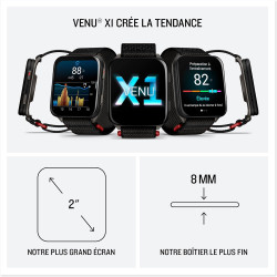 Garmin Venu X1. Montre connectée GPS avec écran AMOLED 2″, Lampe LED, boîtier Ultra Fin de 8 mm, Plus de 100 Sports intégrés, ju