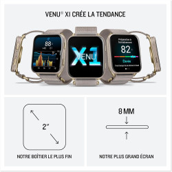 Garmin venu x1, montre connectée gps avec écran amoled 2″, lampe led, boîtier ultra fin de 8 mm, plus de 100 sports intégrés, ju