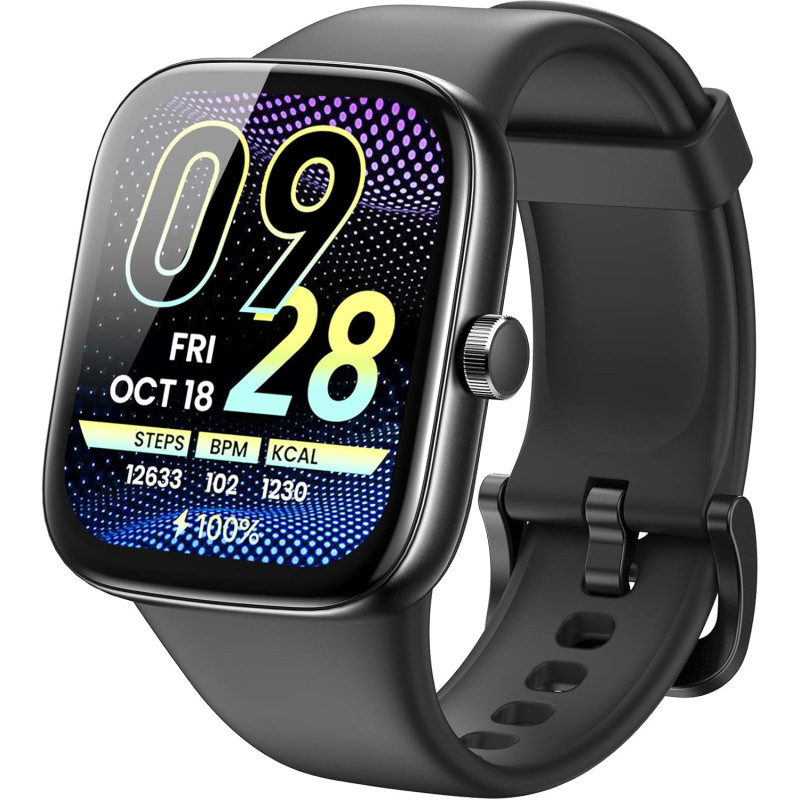 Tozo s7 montre connectée femme homme avec 1.85" amoled écran résolution 390x450 ppi smartwatch avec bleutooth appel et message m