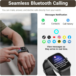 Tozo s7 montre connectée femme homme avec 1.85" amoled écran résolution 390x450 ppi smartwatch avec bleutooth appel et message m