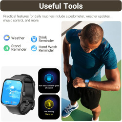 Tozo s7 montre connectée femme homme avec 1.85" amoled écran résolution 390x450 ppi smartwatch avec bleutooth appel et message m
