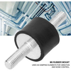 Aigend Lot de 4 supports de bobine M6, anti-vibrations, pièce en caoutchouc moteurs essence, pompes eau (VV20 x 15 M6 x 18)