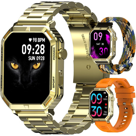Montre Connectée Homme, avec Téléphone, écran HD 1.95'', 100+ Modes Sportifs, Smartwatch Homme, Comptage de Pas, Mesure de Dista